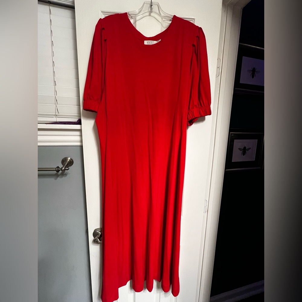 Elegant Red Midi Dress